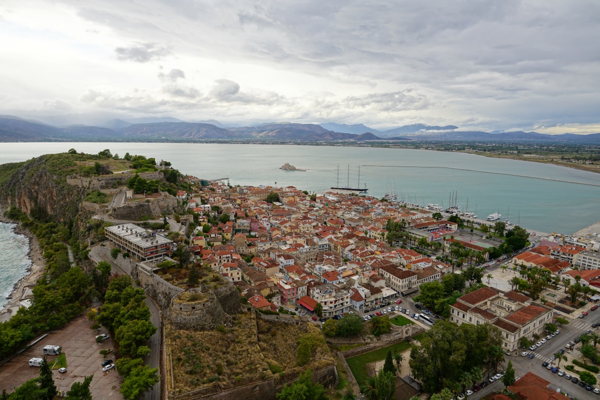 Blick von der Palamidi-Festung auf die Altstadt von Nafplio