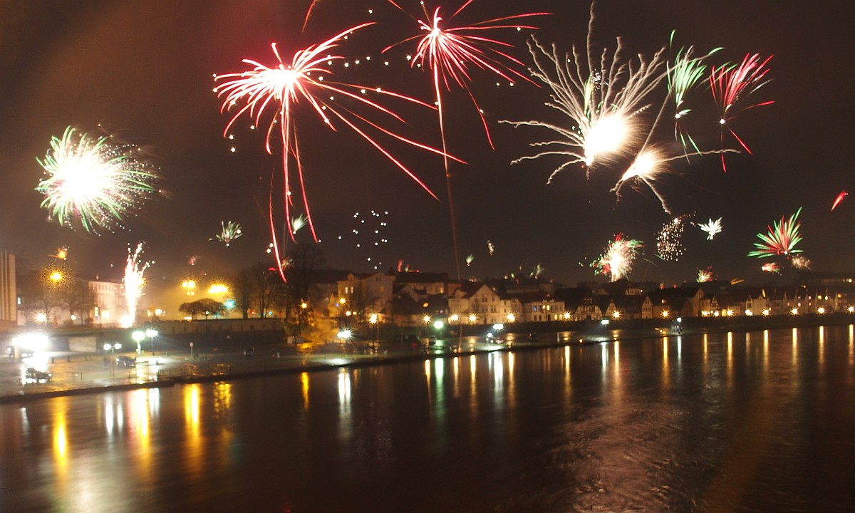 Neujahrsfeierlichkeiten im Mindener Hafenviertel