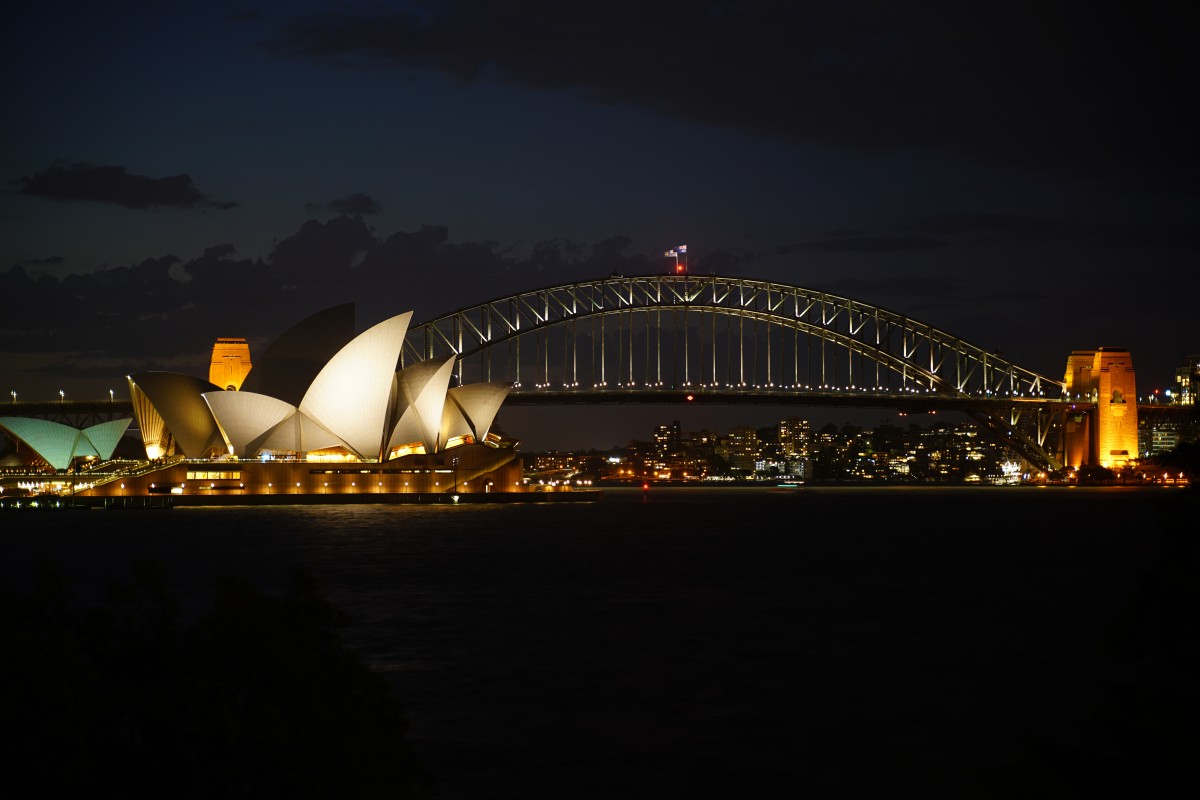 Oper und Harbour Bridge bei Nacht