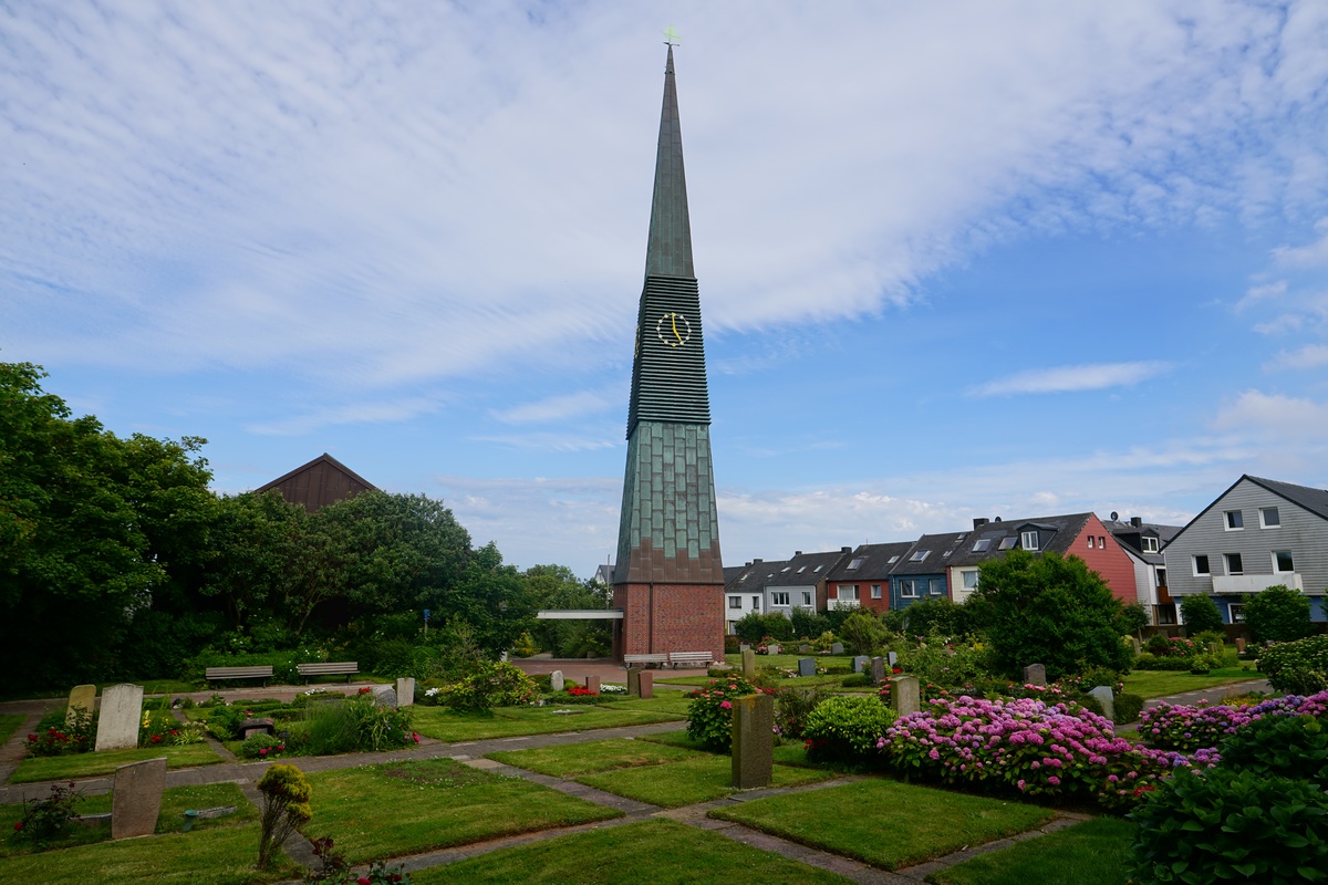 Kirchturm der St-Nicolai-Kirche auf Helgoland