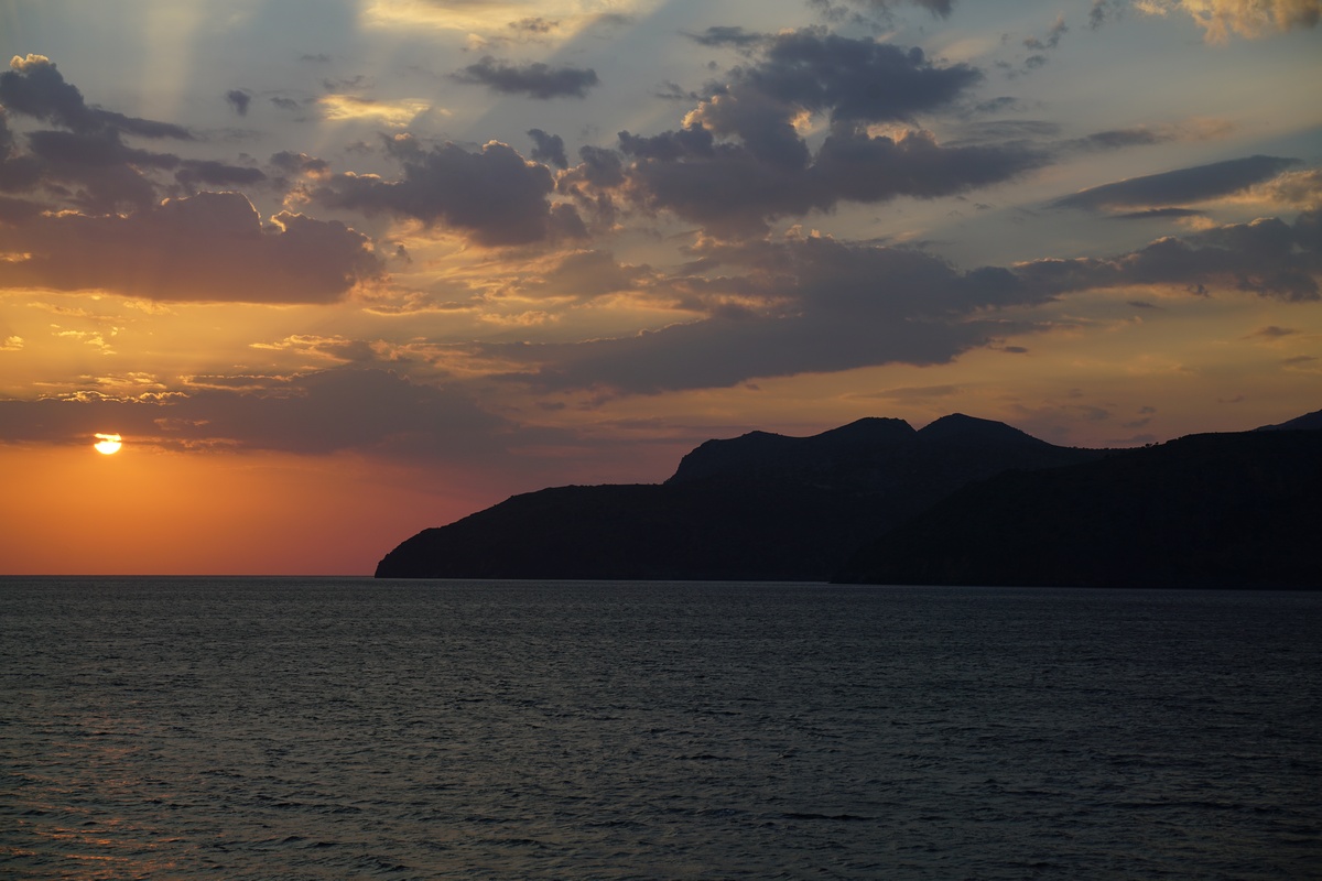 Sonnenuntergang bei Soúgia auf Kreta