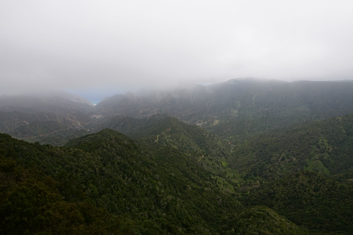 Aussicht vom Mirador Risquillos de Corgo auf La Gomera