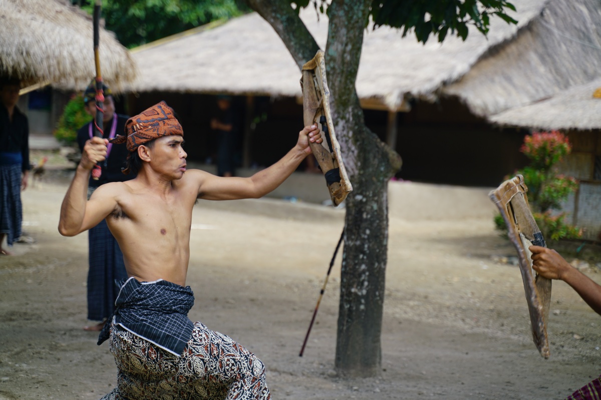 Kampf im Desa Wisata Sasak Ende auf Lombok