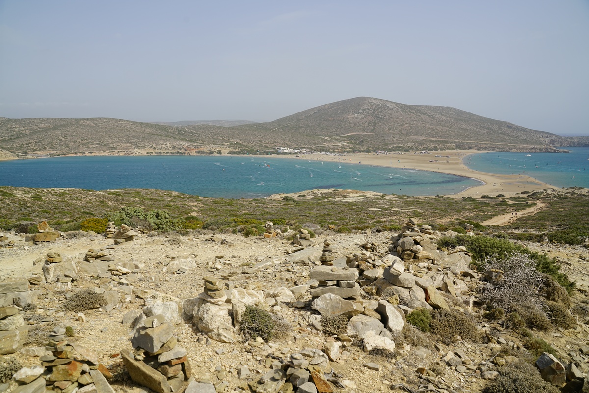 Blick von Prasonísi auf den gleichnamigen Strand vor Rhodos
