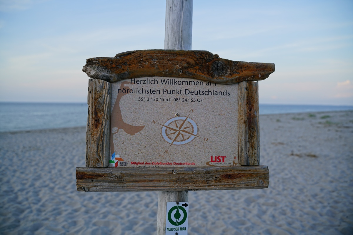 „Nördlichster Punkt Deutschlands“ auf dem Lister Ellenbogen auf Sylt