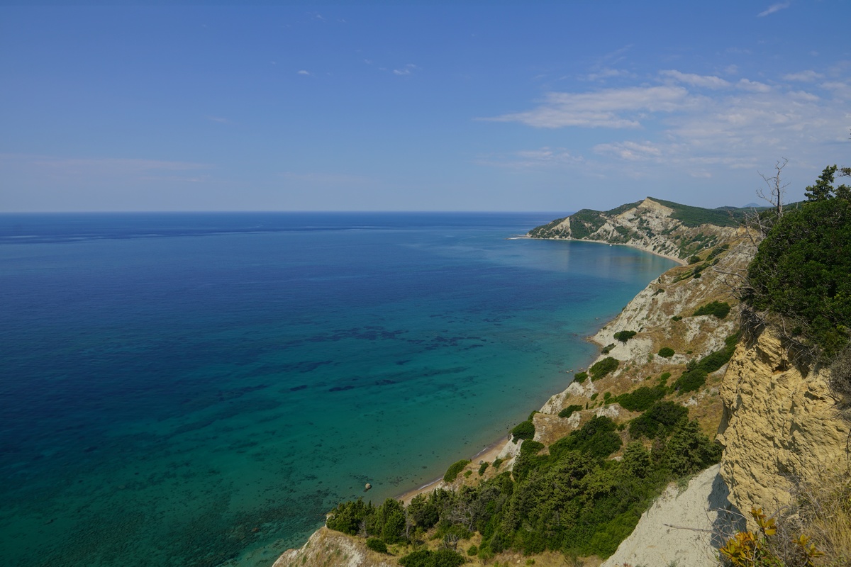 Blick vom Asprókavos auf Korfu in Richtung Nordwesten