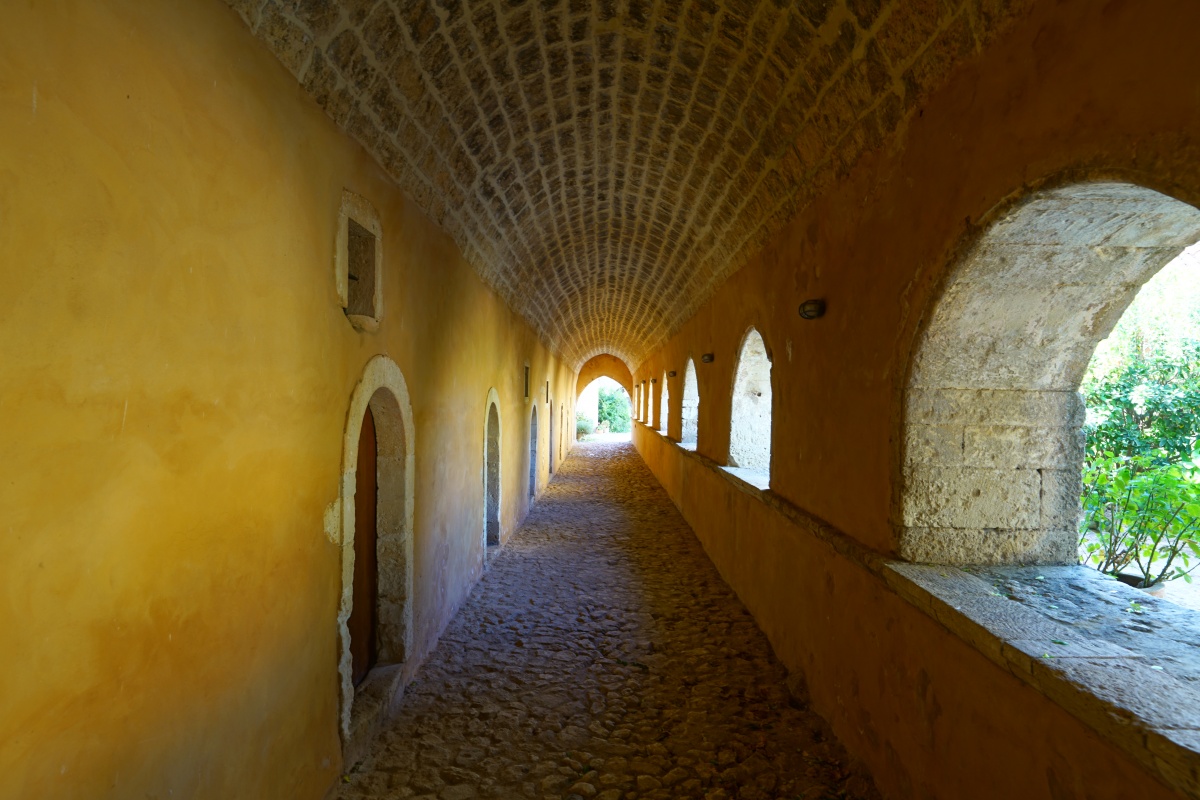 Galerie des Arkádi-Klosters bei Réthymno auf Kreta