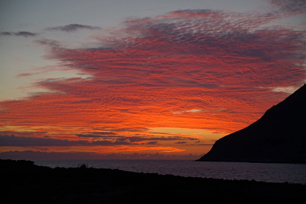 Sonnenuntergang bei Loutró auf Kreta