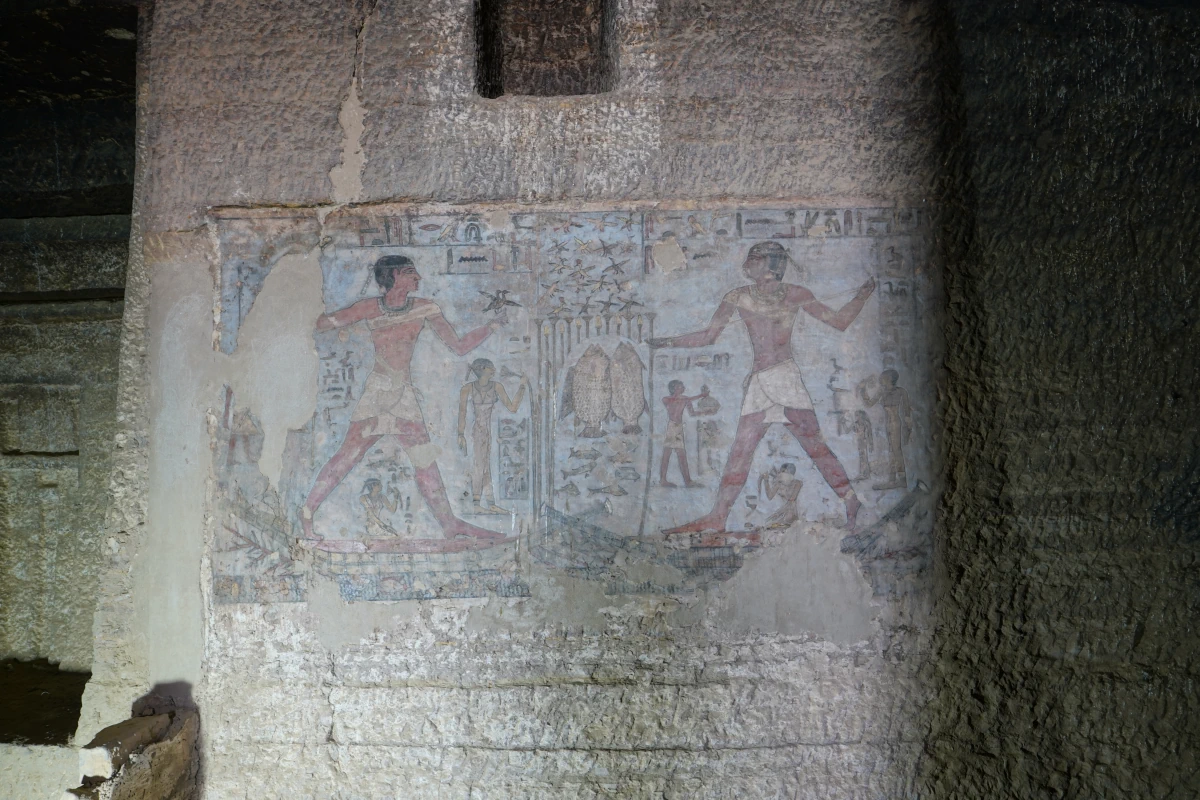 Wandbild von Sabni in seinem Grab (QH26) in Qubbet el-Hawa in Assuan