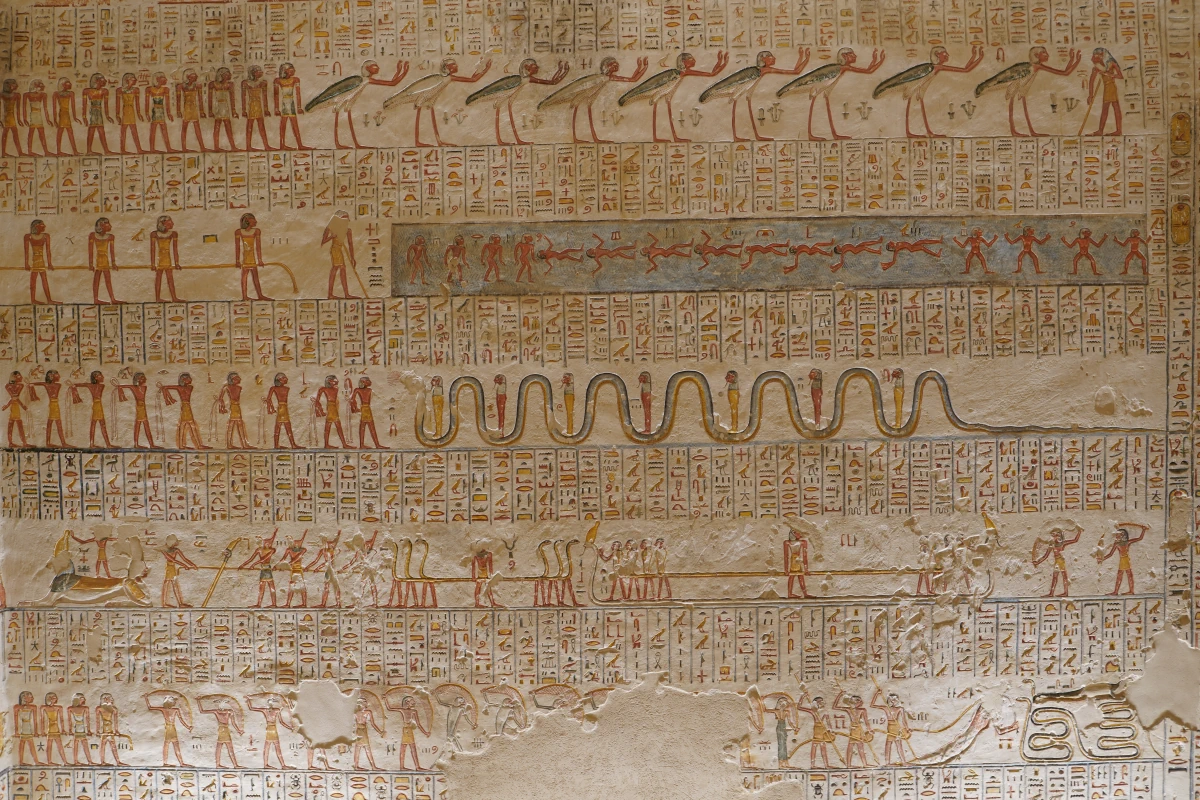 Dekoration der Säulenhalle F im Grab von Ramses V./VI. (KV9) im Tal der Könige