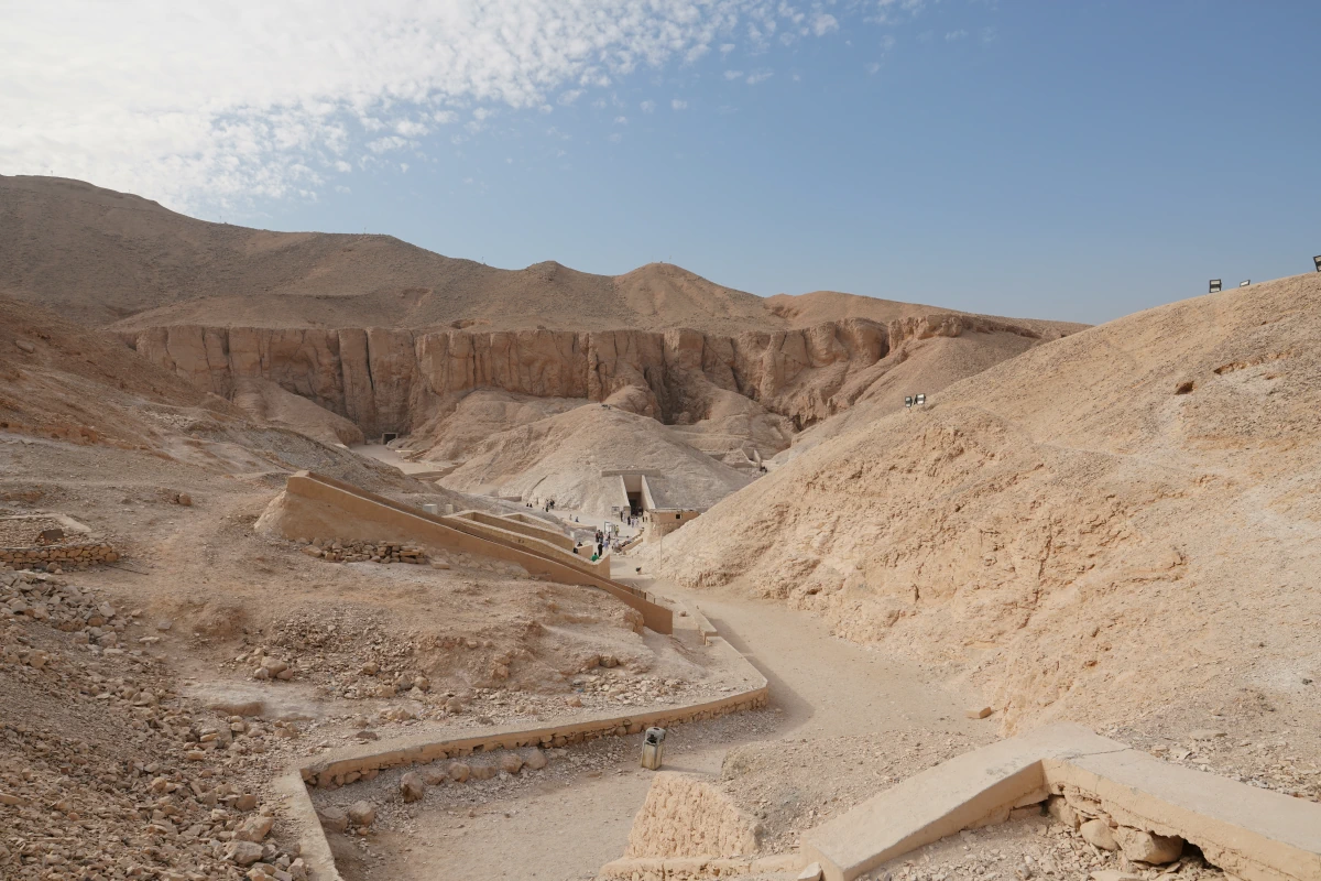 Blick über das Tal der Könige, gesehen von hinter KV17, ungefähr an der Gabelung KV19/20/60 und KV43