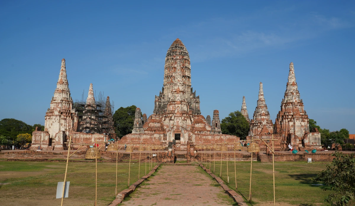 Frontalansicht Wat Chai Watthanaram in Ayutthaya